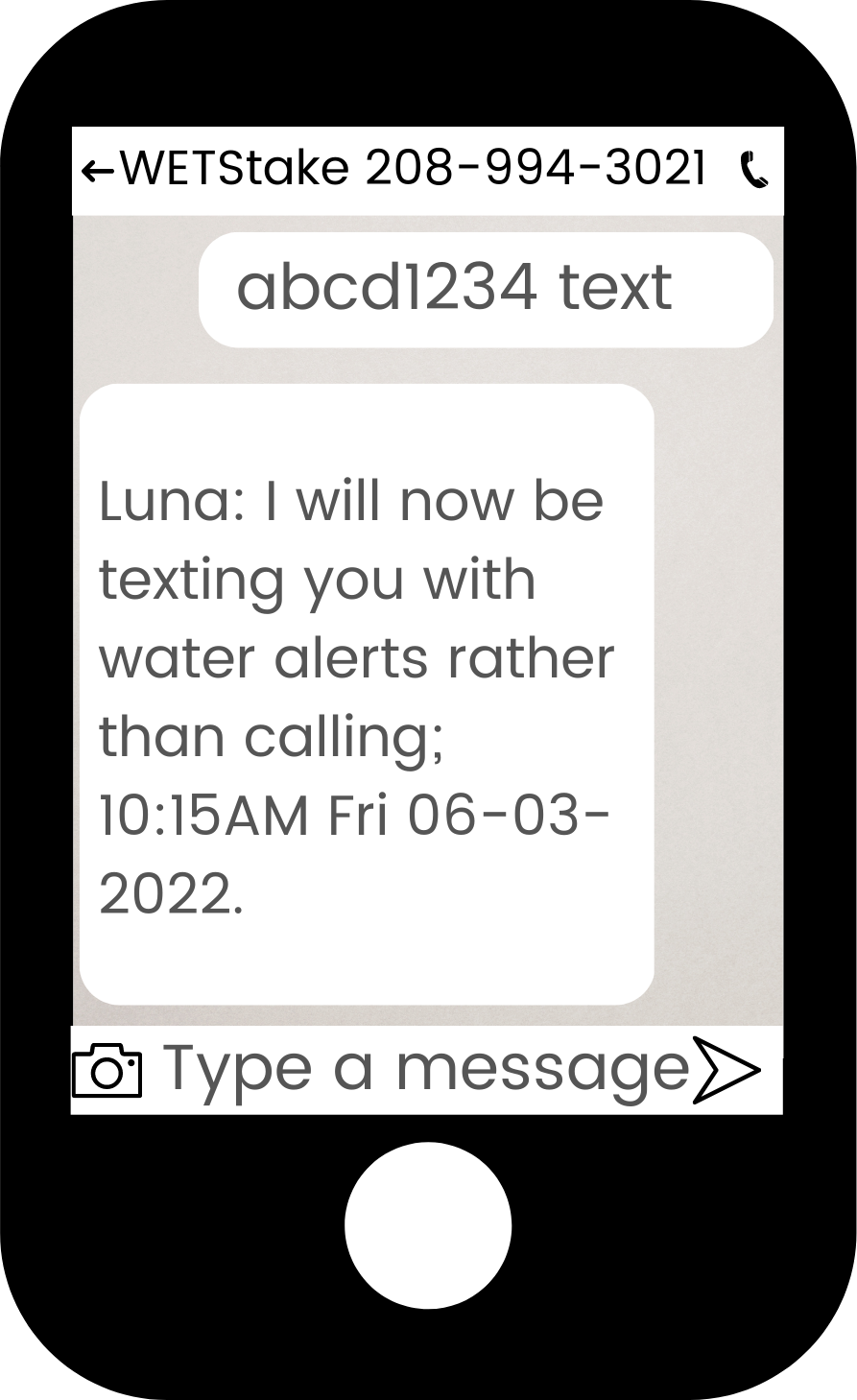 Text command example
